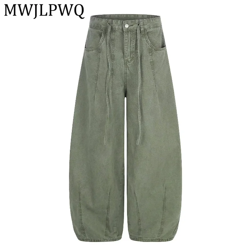 MWJLPWQ Vintage Wash Loose Balloon Pant Drawstring Waist Vertical Seam High Waist Soft Twill Men Daily Street Casual Wear 16927
MWJLPWQ Vintage Wash Loose Balloon Pant Drawstring Waist Vertical Seam High Waist Soft Twill Men Daily Street Casual Wear 16927
