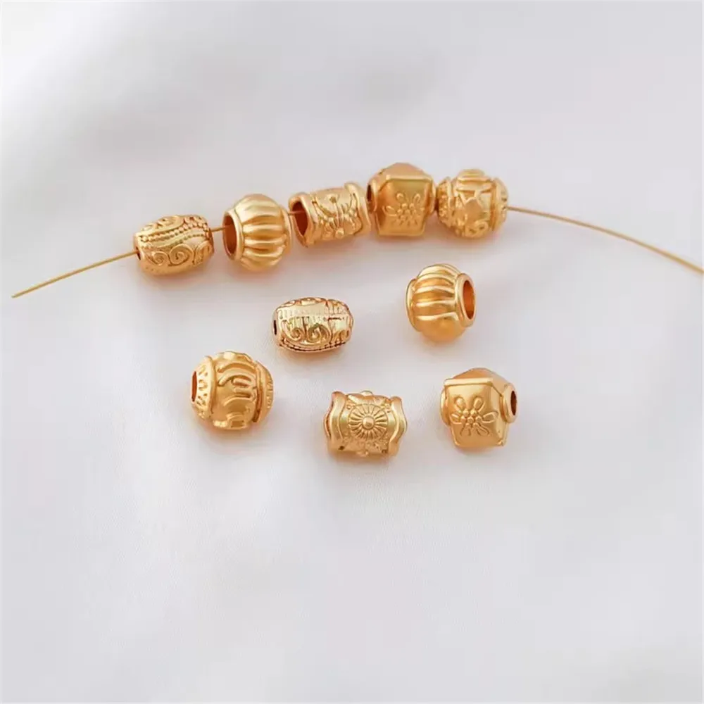 18K Matte Gold Six-character Mantra Large-hole Bucket Spacer Beads Handcrafted Scattered Beads DIY Jewelry Accessories
18K Matte Gold Six-character Mantra Large-hole Bucket Spacer Beads Handcrafted Scattered Beads DIY Jewelry Accessories