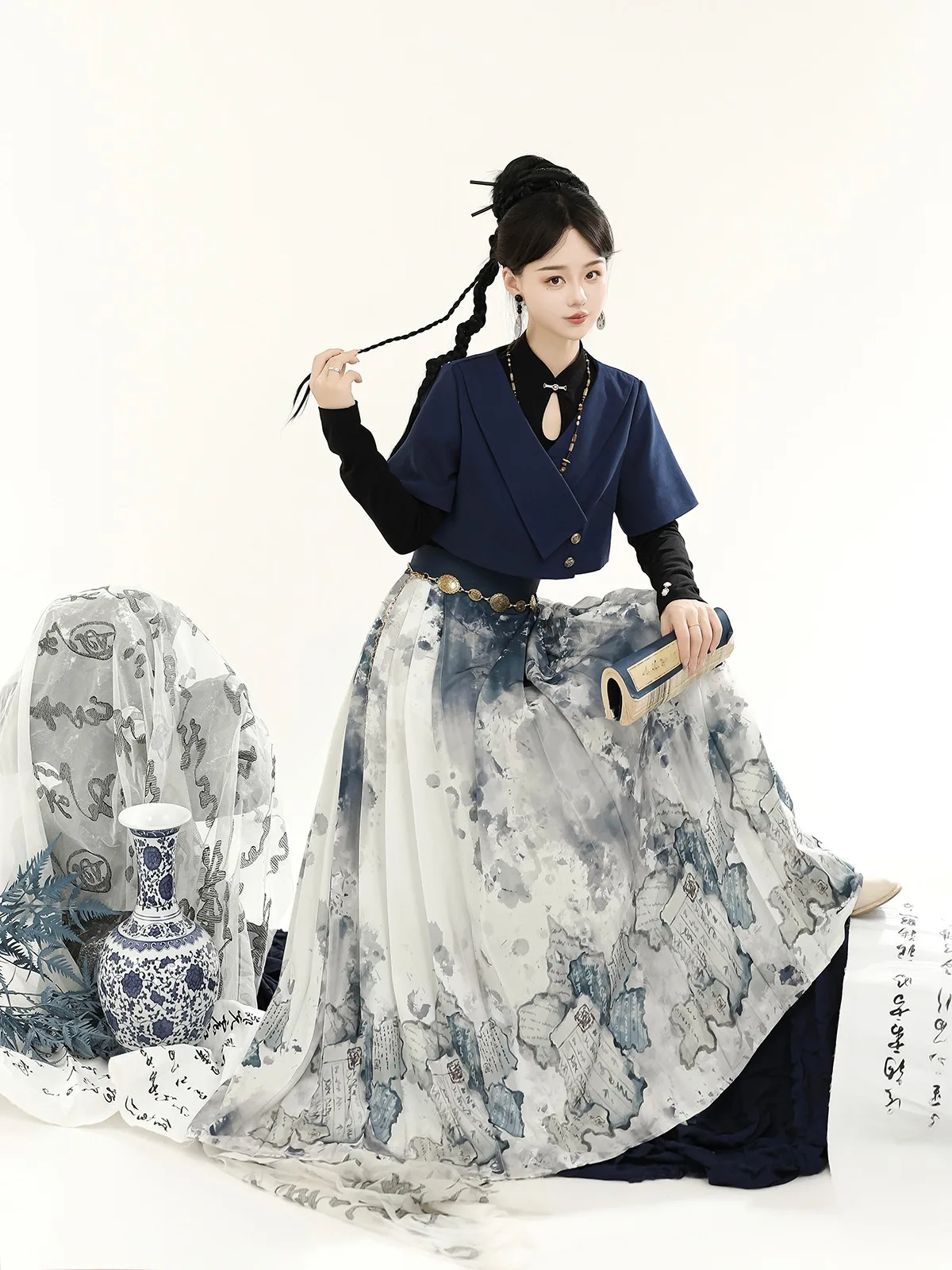 New original horse skirt retro traditional suit sweet lovely temperament female Chinese style improved daily Hanfu suit
New original horse skirt retro traditional suit sweet lovely temperament female Chinese style improved daily Hanfu suit