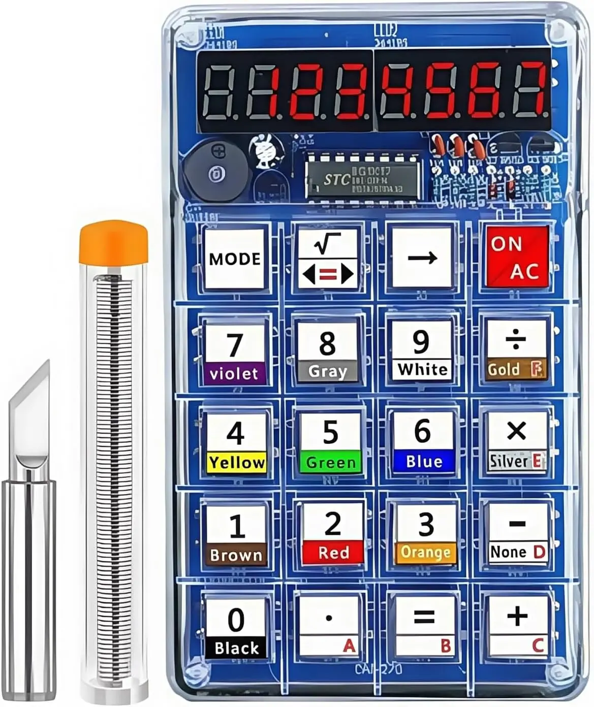 DIY 7-Digit LED Calculator Soldering Kit, Electronics STEM Project for Adults & Teens, Learn to Solder with Resistor Decoder
DIY 7-Digit LED Calculator Soldering Kit, Electronics STEM Project for Adults & Teens, Learn to Solder with Resistor Decoder
