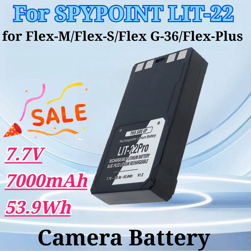 7.7V 7000mAh 53.9Wh for SPYPOINT LIT-22 Replacement Lithium Battery Cellular Trail Camera for Flex-M Flex-S Flex G-36 Flex-Plus
7.7V 7000mAh 53.9Wh for SPYPOINT LIT-22 Replacement Lithium Battery Cellular Trail Camera for Flex-M Flex-S Flex G-36 Flex-Plus