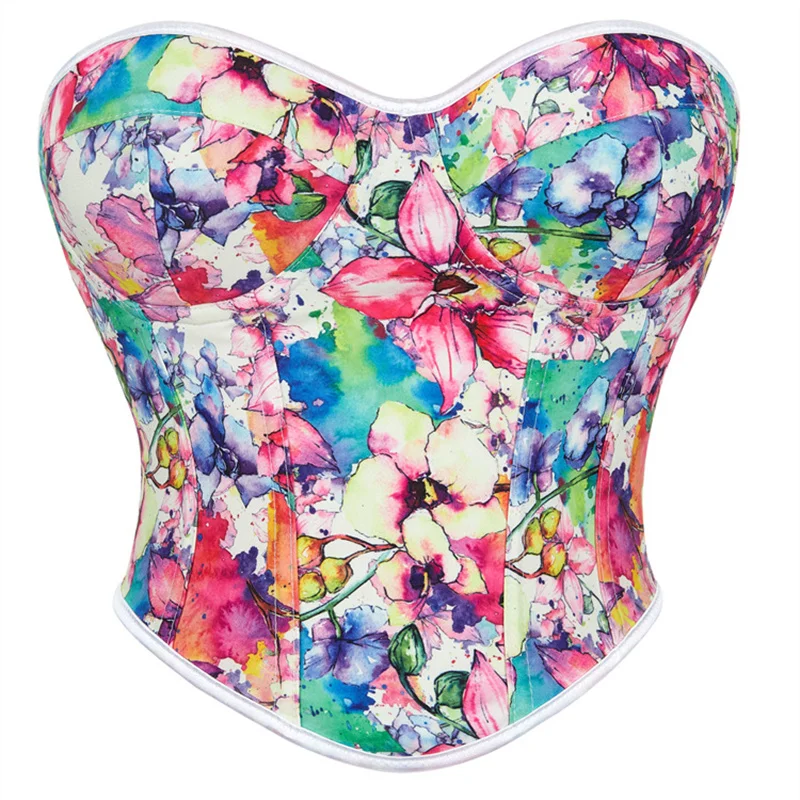 Rainbow Oil Painting Flower Corset Bustier with Cup Fashion Pattern Chest Push up Women's Corset Back Adjustable Waist
Rainbow Oil Painting Flower Corset Bustier with Cup Fashion Pattern Chest Push up Women's Corset Back Adjustable Waist
