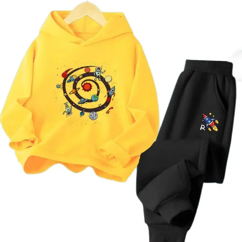 Boys Space Rocket Print Spring Autumn Fashion Hoodie+Pants Tracksuit 3-14 Years Kids Pullover Sportswear Children Sport Clothes
Boys Space Rocket Print Spring Autumn Fashion Hoodie+Pants Tracksuit 3-14 Years Kids Pullover Sportswear Children Sport Clothes