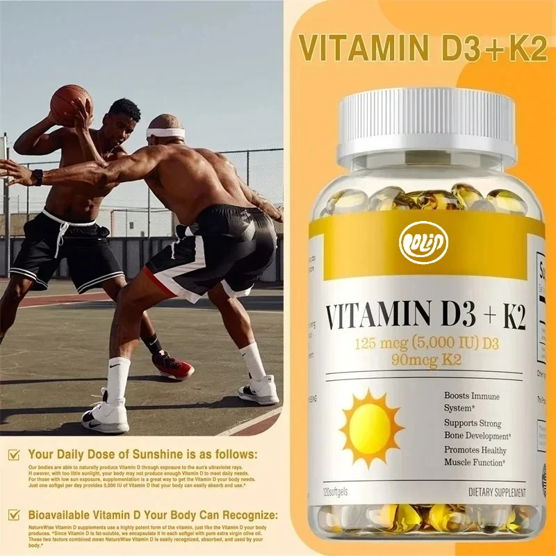 Добавка с витамином D3 и K2 для здоровья суставов и костей, здоровье сердца, качество сна, повышенный иммунитет — 90 мягких капсул в бутылке
Добавка с витамином D3 и K2 для здоровья суставов и костей, здоровье сердца, качество сна, повышенный иммунитет — 90 мягких капсул в бутылке