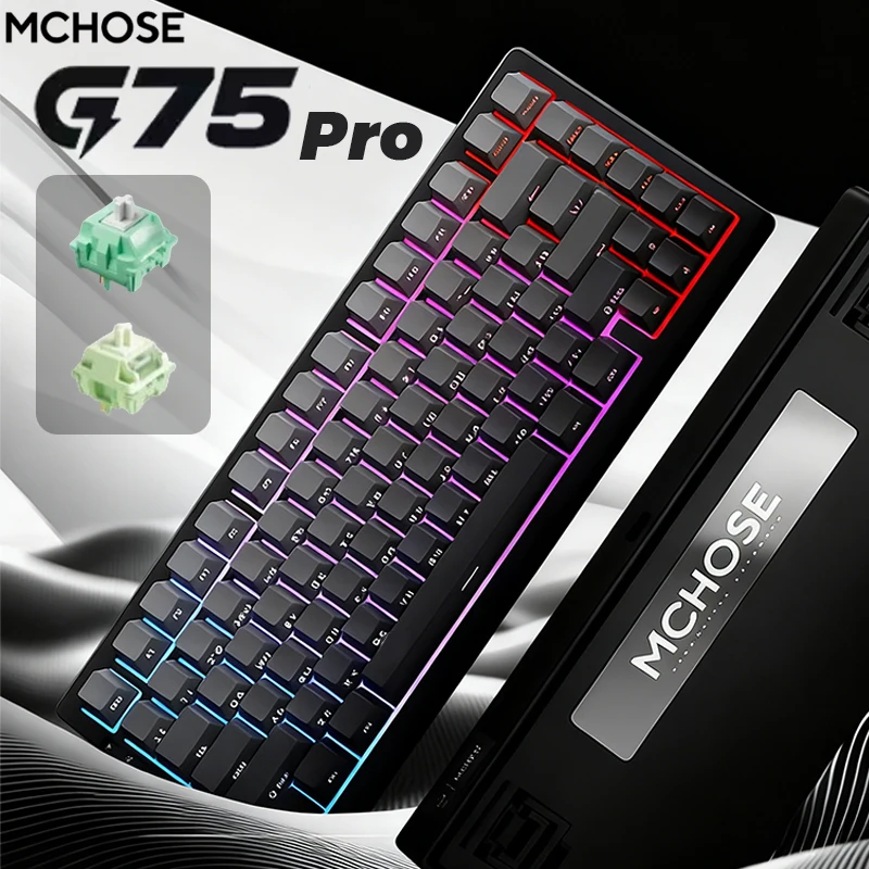 MCHOSE G75 Pro Wireless Mechanical Keyboard 75% Layout Gasket Mounted 5 Layers Dampening RGB Backlit Tri-Mode Hot Swappable
MCHOSE G75 Pro Wireless Mechanical Keyboard 75% Layout Gasket Mounted 5 Layers Dampening RGB Backlit Tri-Mode Hot Swappable