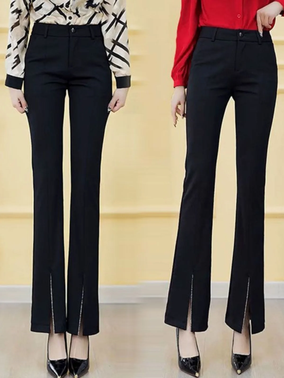 Женские брюки с высокой талией и разрезами, весенне-осенние, облегающие, струящиеся, слегка расклешенные, в корейском стиле, длинные
Женские брюки с высокой талией и разрезами, весенне-осенние, облегающие, струящиеся, слегка расклешенные, в корейском стиле, длинные