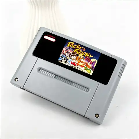 Link 07 Pocky & Rocky Vintage Code Action Game Cartridge For SNES PAL NTSC 16 Bit Video Game Console Plug and Play