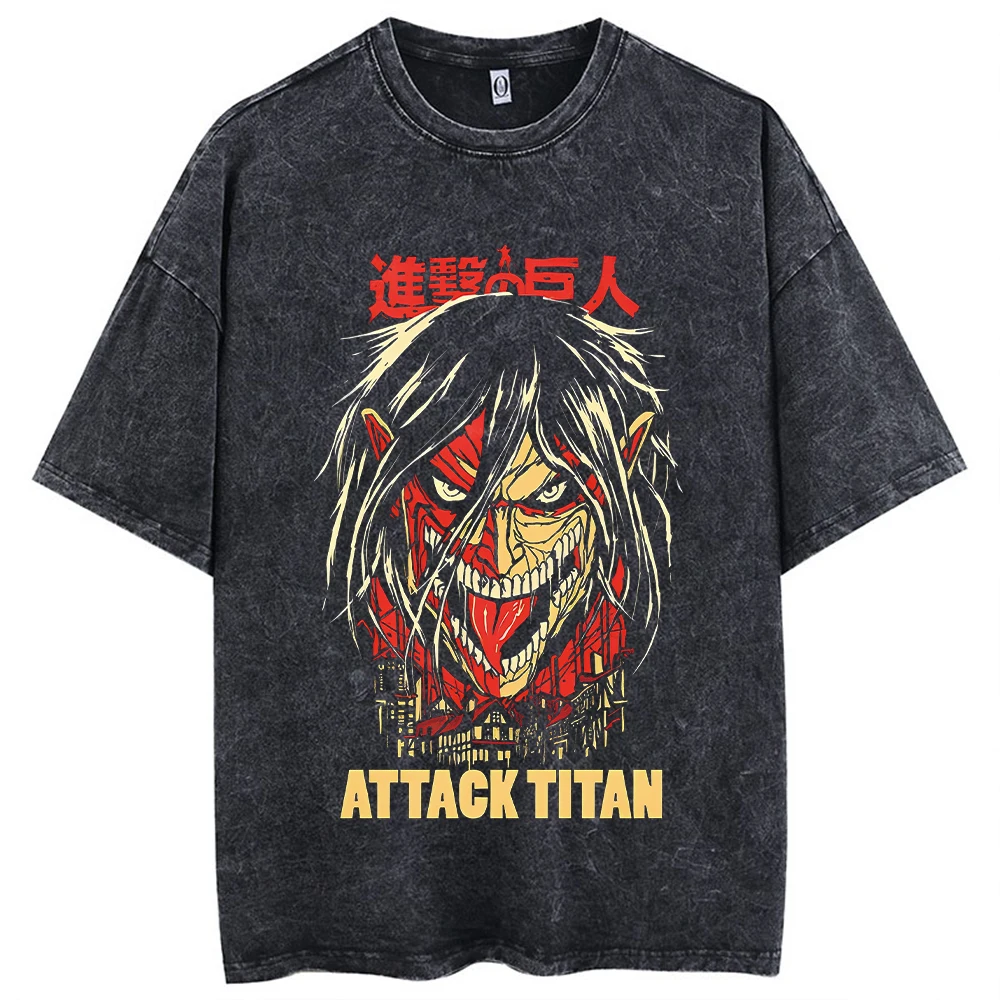 2025 Anime Attack on Titan T-Shirt Hip Hop Streetwear Vintage Printed Washed Short Sleeve T Shirt Summer Male Tops
2025 Anime Attack on Titan T-Shirt Hip Hop Streetwear Vintage Printed Washed Short Sleeve T Shirt Summer Male Tops