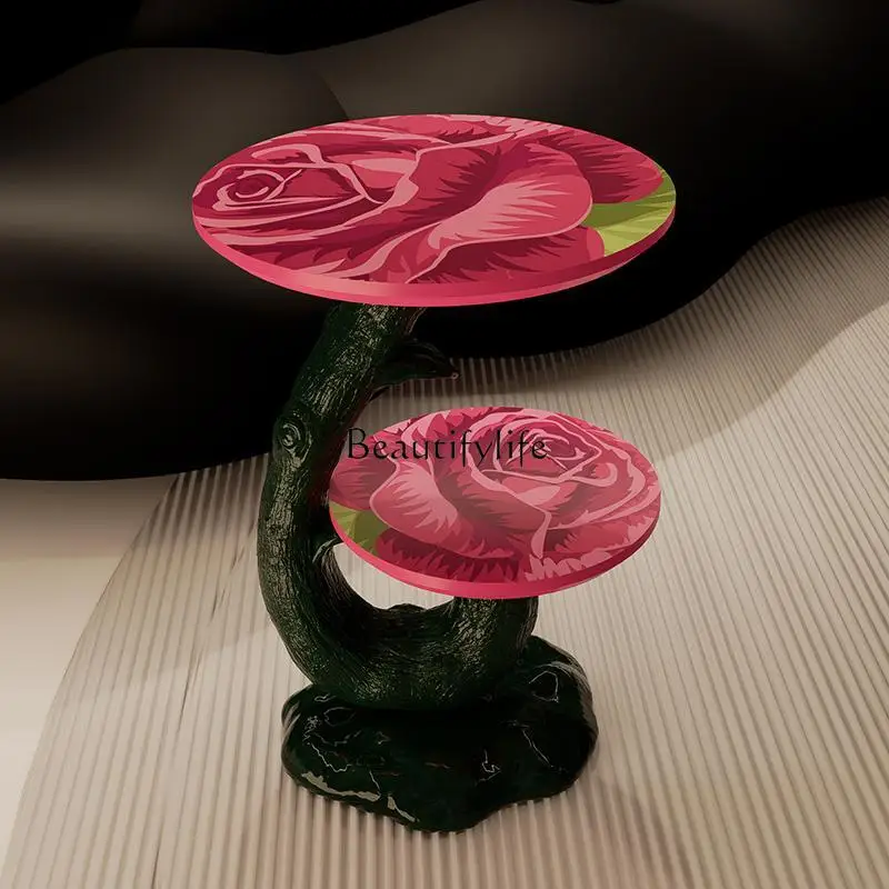 Rose double side table sofa creative high sense art designer small coffee table
Rose double side table sofa creative high sense art designer small coffee table