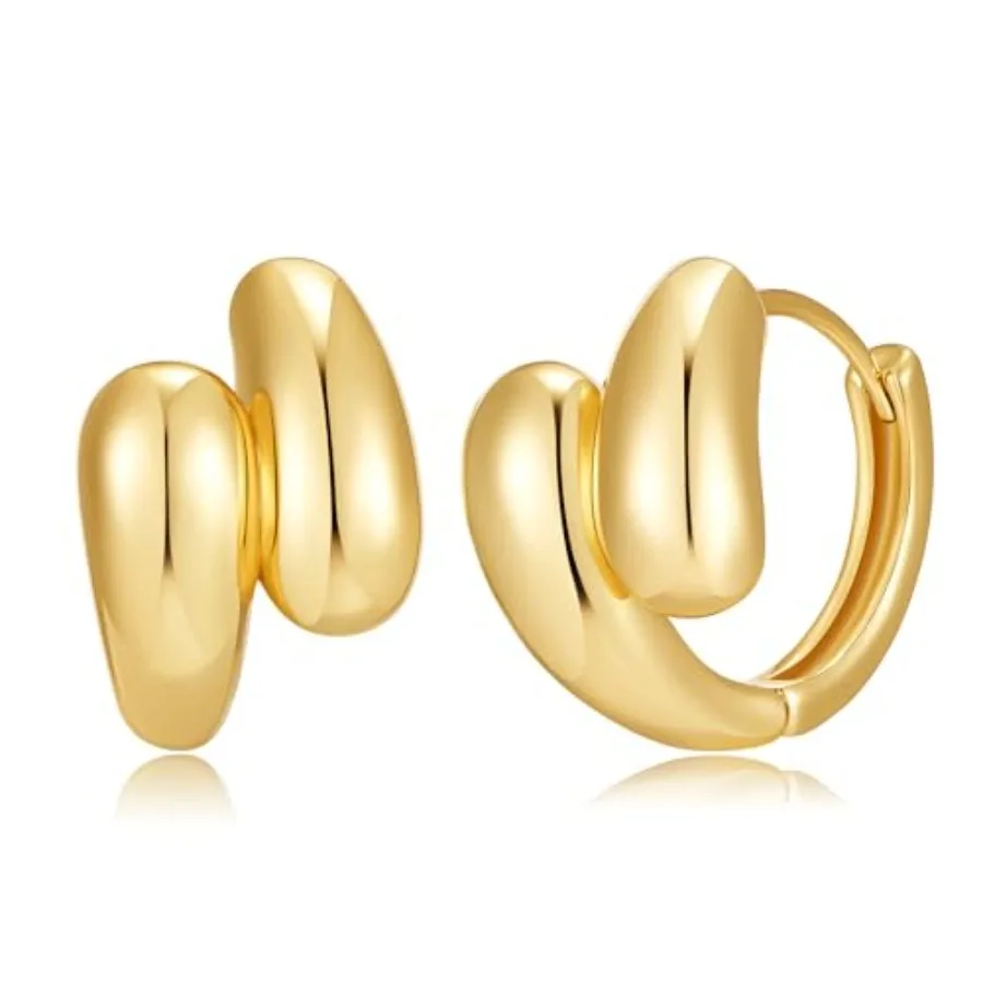 Small Chunky Huggie Hoops Gold Hoop Earrings for Women Unique Teardrop Earrings Fashion Modern Jewelry
Small Chunky Huggie Hoops Gold Hoop Earrings for Women Unique Teardrop Earrings Fashion Modern Jewelry