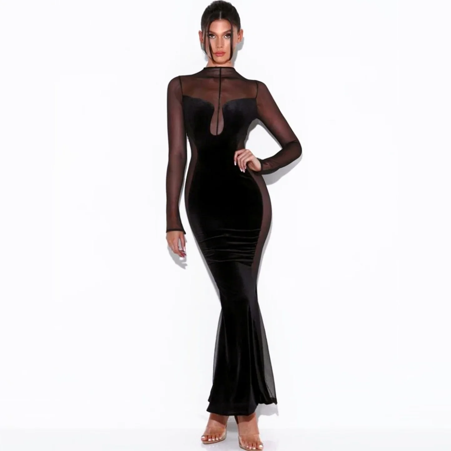 Black Color Women Long Sleeve Sexy See Through Mesg Bodycon Long Dress Elegant Evening Party Cocktail Dress High Quality
Black Color Women Long Sleeve Sexy See Through Mesg Bodycon Long Dress Elegant Evening Party Cocktail Dress High Quality