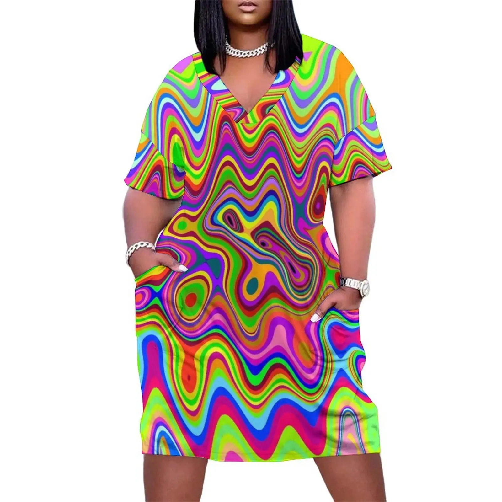 Psychedelic Glowing Colors Pattern Loose Pocket Dress Dance dresses evening dress women beach outfits for women
Psychedelic Glowing Colors Pattern Loose Pocket Dress Dance dresses evening dress women beach outfits for women
