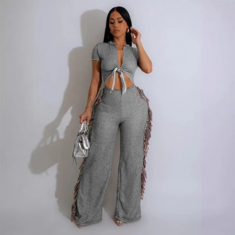 KEXU Women Short Sleeve V-neck Lace-up Jumpsuits Tassel Hole Streetwear Sexy Party Solid High Waist One Piece Overall Playsuits
KEXU Women Short Sleeve V-neck Lace-up Jumpsuits Tassel Hole Streetwear Sexy Party Solid High Waist One Piece Overall Playsuits