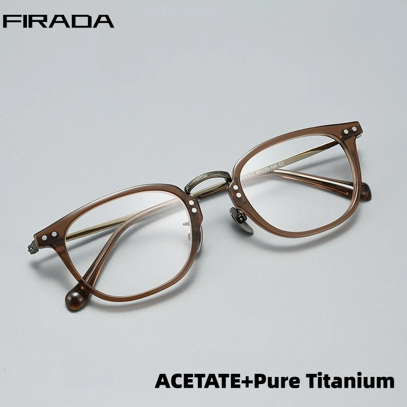 Очки FIRADA Fashion Business, ретро-стиль, из ацетатного волокна и чистого титана, оправа для очков с диоптриями, для мужчин и женщин, модель GG512F
Очки FIRADA Fashion Business, ретро-стиль, из ацетатного волокна и чистого титана, оправа для очков с диоптриями, для мужчин и женщин, модель GG512F