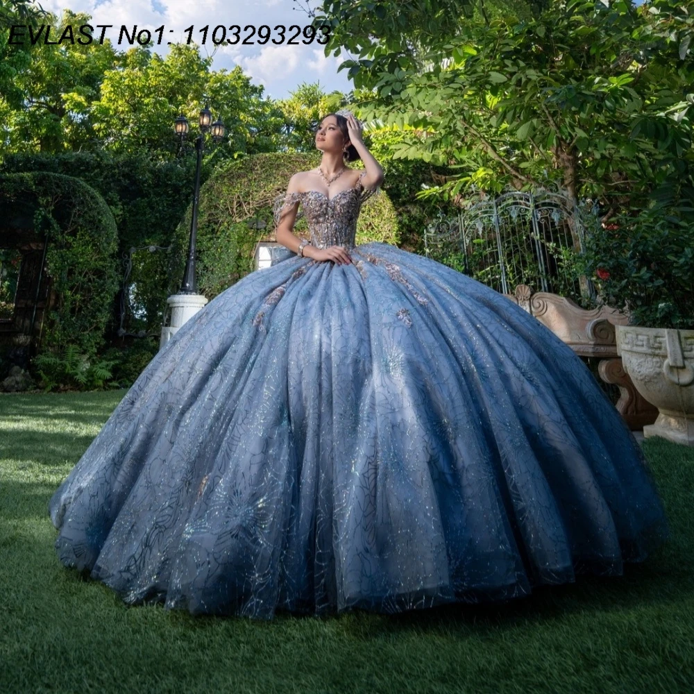 EVLAST Customized Glitter Silver Quinceanera Dress Ball Gown Shiny Lace Applique Beading Bow Sweet 16 Vestidos De 15 Anos AQ300
EVLAST Customized Glitter Silver Quinceanera Dress Ball Gown Shiny Lace Applique Beading Bow Sweet 16 Vestidos De 15 Anos AQ300