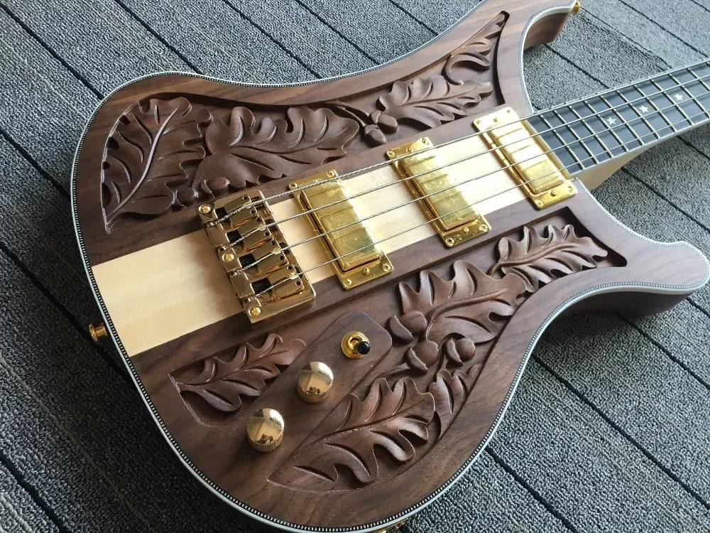 Super Rare 4003 4005 Lemmy Walnut Hand Carved Electric Bass Guitar Neck Thru Body, Checkerboard Binding, Star Inlay
Super Rare 4003 4005 Lemmy Walnut Hand Carved Electric Bass Guitar Neck Thru Body, Checkerboard Binding, Star Inlay