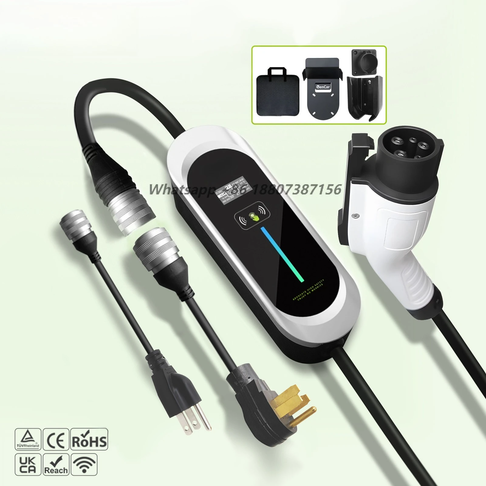 Portable Level 2 EV Charger 32A 7kW EVSE with NEMA 5-15 and 14-50 Adapters for SAE J1772 Type 1 US EV Charging
Portable Level 2 EV Charger 32A 7kW EVSE with NEMA 5-15 and 14-50 Adapters for SAE J1772 Type 1 US EV Charging