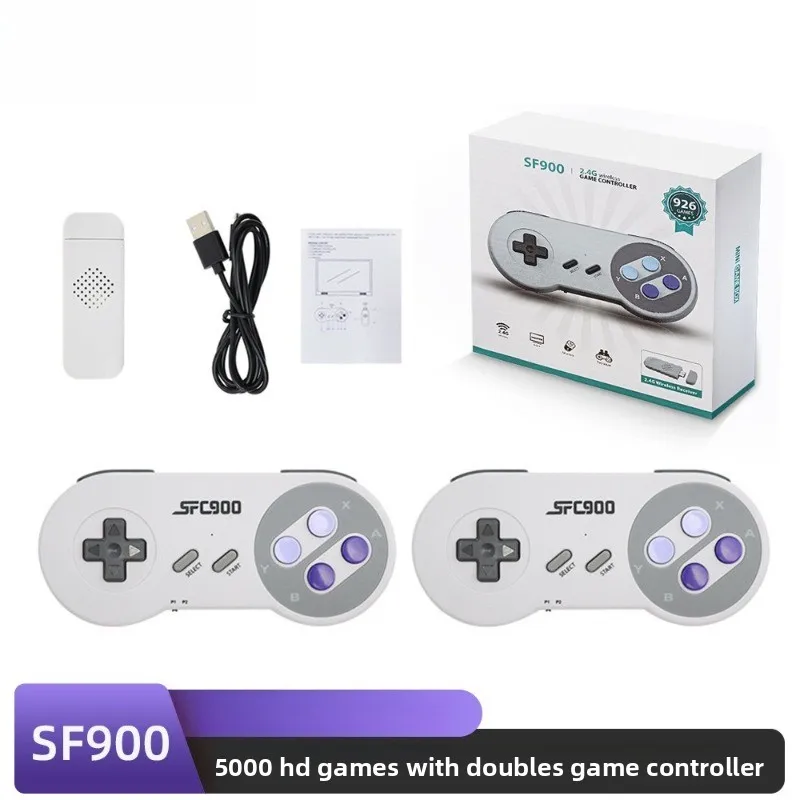 SF900 Wireless 2-Player Game Console, Built-in 1500 Games with Dual Controllers, Stable No-Delay Streaming Design for Family Fun
SF900 Wireless 2-Player Game Console, Built-in 1500 Games with Dual Controllers, Stable No-Delay Streaming Design for Family Fun