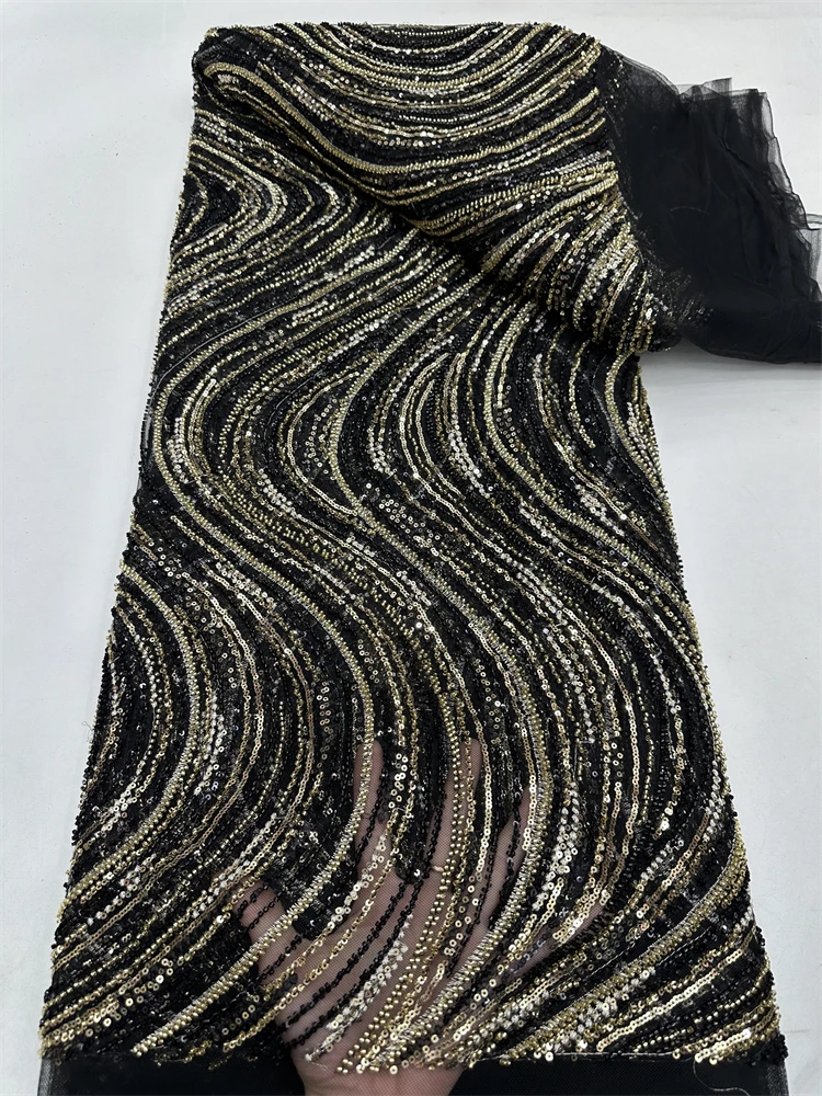Luxury African Handmade Beaded Lace Fabric French Nigerian Mesh Embroidered Sequin Lace Fabric for Wedding Party Stitching
Luxury African Handmade Beaded Lace Fabric French Nigerian Mesh Embroidered Sequin Lace Fabric for Wedding Party Stitching