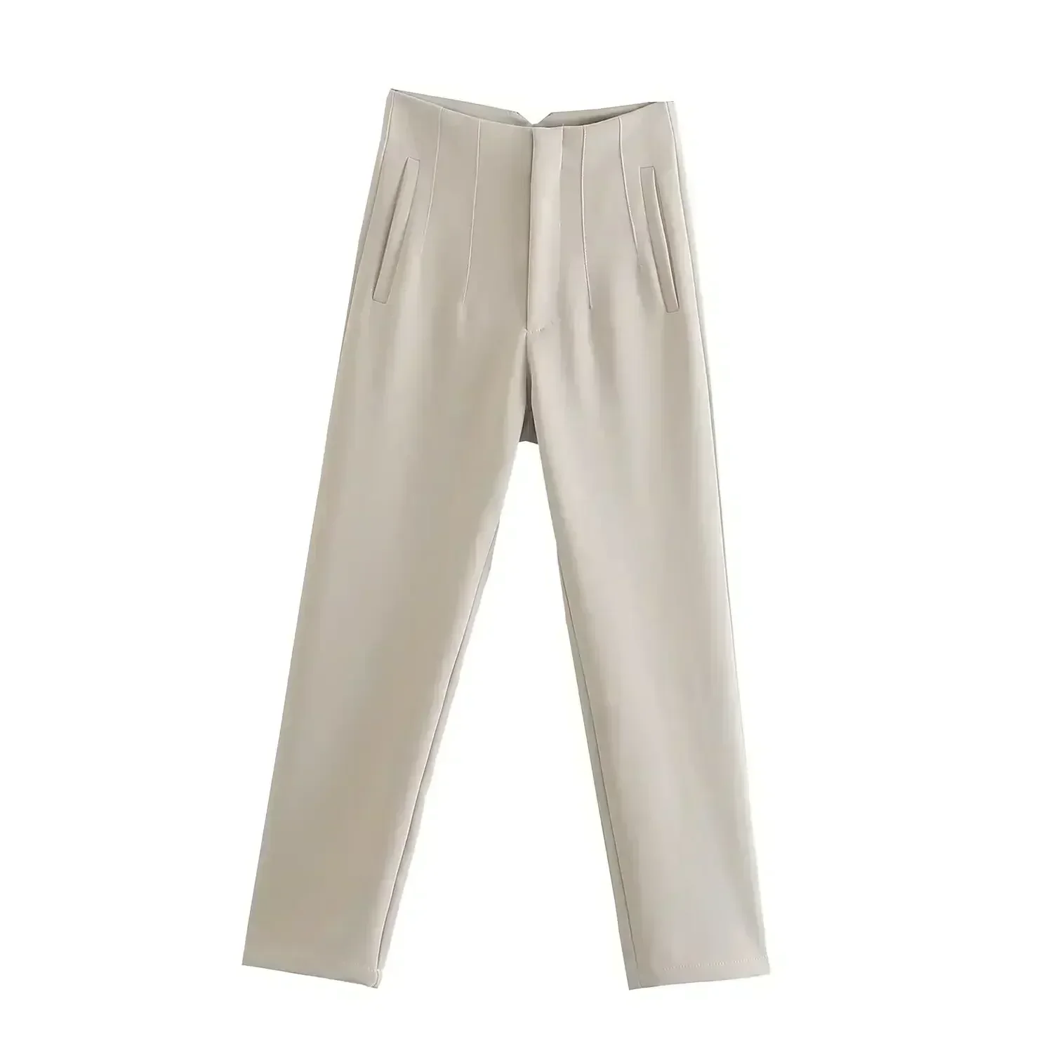 Women's Summer New Chic Fashion Side Pocket Decoration Casual Striped Pants Retro High Rope Zipper Women's Ankle Pants Mujer
Women's Summer New Chic Fashion Side Pocket Decoration Casual Striped Pants Retro High Rope Zipper Women's Ankle Pants Mujer