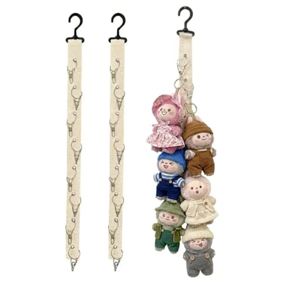 Plush Doll Hanging Storage Rope Display Rack with 8 Clips Wall Hanging Organizer for Keychain Plushies, Mini Toys Holds up to 3
Plush Doll Hanging Storage Rope Display Rack with 8 Clips Wall Hanging Organizer for Keychain Plushies, Mini Toys Holds up to 3