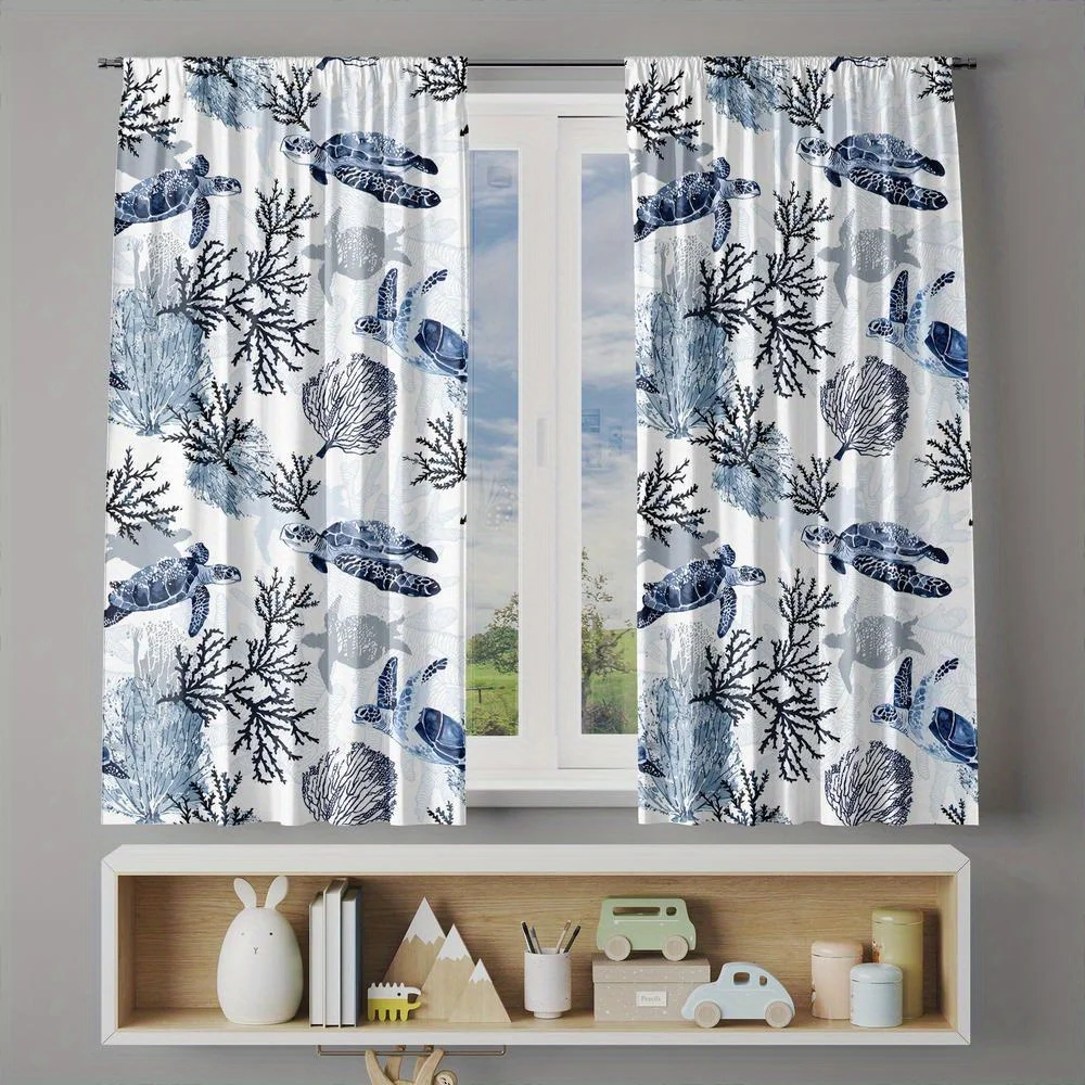 2D FLAT 2pcs Curtains Turtle Coral Seashell Ocean Blue Perfect for Balcony, Bedroom, Living Room, Suitable for 4 Seasons
2D FLAT 2pcs Curtains Turtle Coral Seashell Ocean Blue Perfect for Balcony, Bedroom, Living Room, Suitable for 4 Seasons