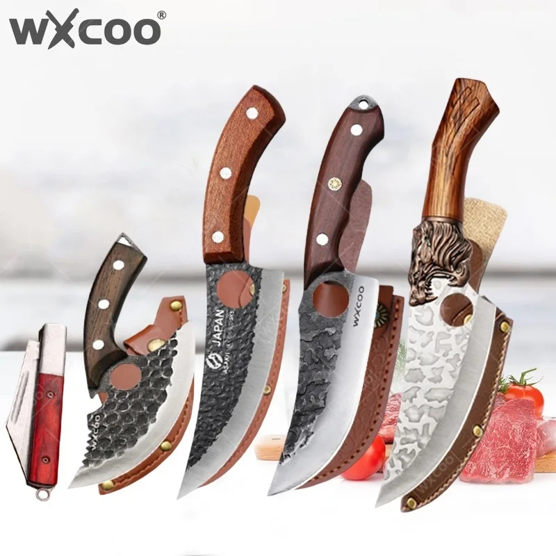 WXCOO Handmade Butcher Knife Powerful Chopping Meat Bone Kitchen Knife with Cover Thick Blade Meat Cutting BBQ Lamb Knife
WXCOO Handmade Butcher Knife Powerful Chopping Meat Bone Kitchen Knife with Cover Thick Blade Meat Cutting BBQ Lamb Knife