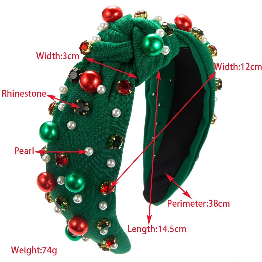 Elegant Christmas Headband with Pearls & Crystals - Red Green Festive Hair Accessory for Women Sweet Hair Band
Elegant Christmas Headband with Pearls & Crystals - Red Green Festive Hair Accessory for Women Sweet Hair Band