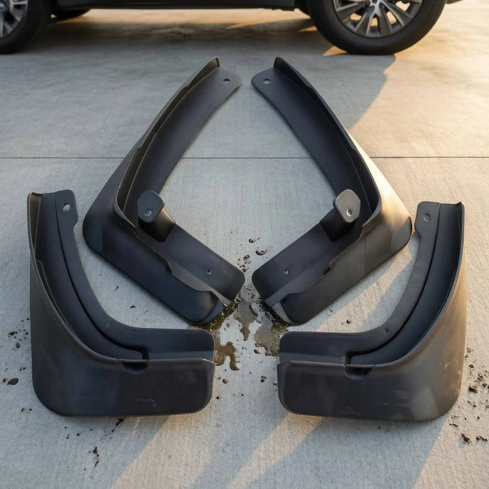 4 Pieces Molded Mudguard Set Pre-Formed Holes Black Mudguards Curved Mudguards Matte Finish Mudguard Flap Contoured
4 Pieces Molded Mudguard Set Pre-Formed Holes Black Mudguards Curved Mudguards Matte Finish Mudguard Flap Contoured