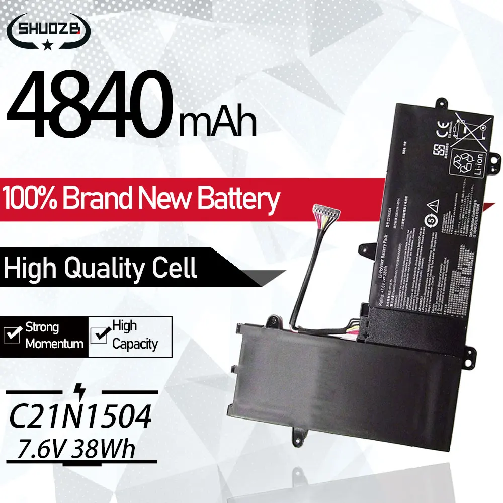 New C21N1504 B21N1504 Laptop Battery For ASUS Transformer Book Flip E205SA TP200S TP200SA 7.6V 38Wh 4840mAh SHUOZB Free Tools
New C21N1504 B21N1504 Laptop Battery For ASUS Transformer Book Flip E205SA TP200S TP200SA 7.6V 38Wh 4840mAh SHUOZB Free Tools