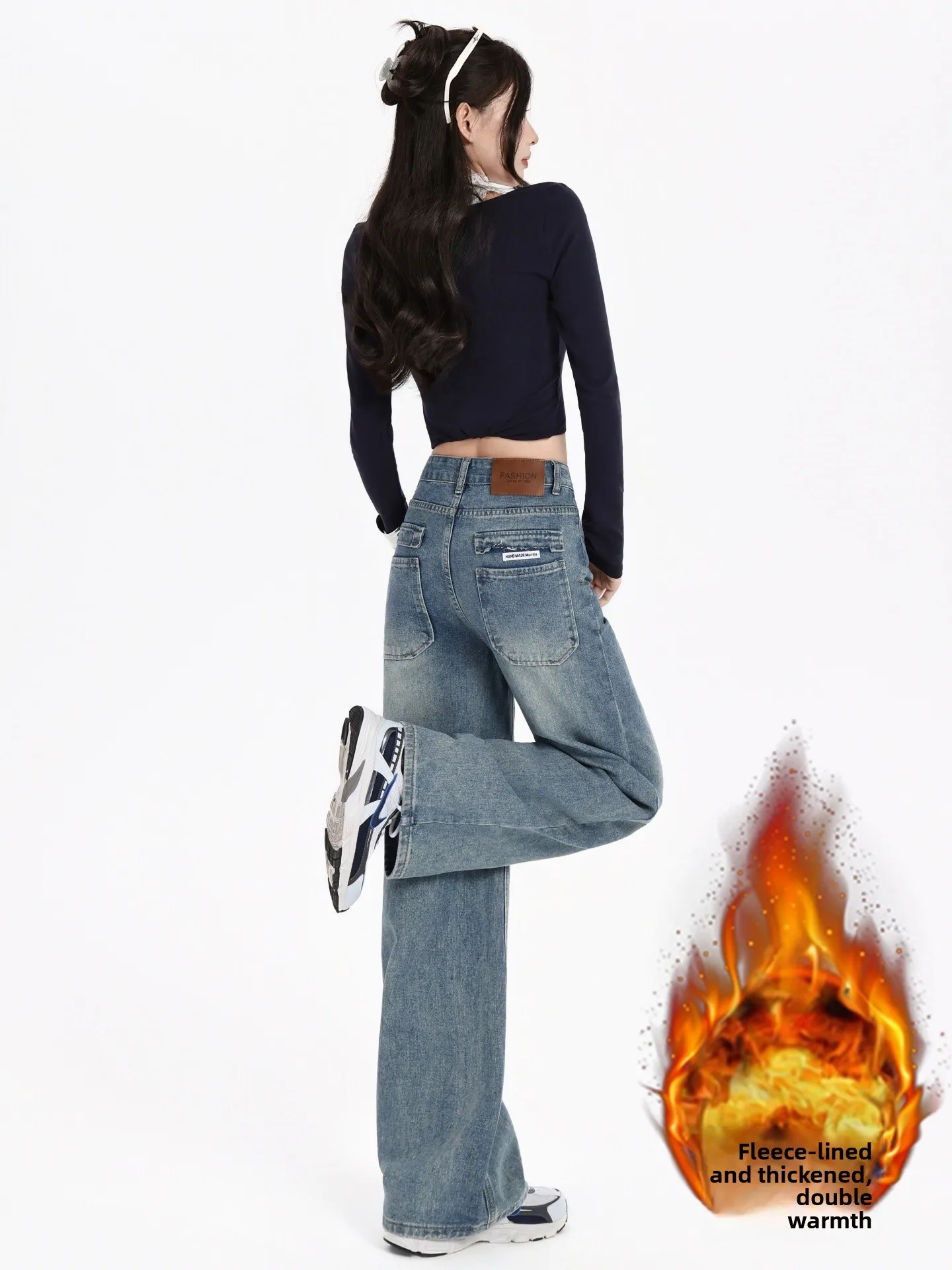 Женские прямые джинсы Thiened Fce, осенне-зимние новые свободные утягивающие широкие брюки больших размеров, американские брюки Sle Hi...
Женские прямые джинсы Thiened Fce, осенне-зимние новые свободные утягивающие широкие брюки больших размеров, американские брюки Sle Hi...