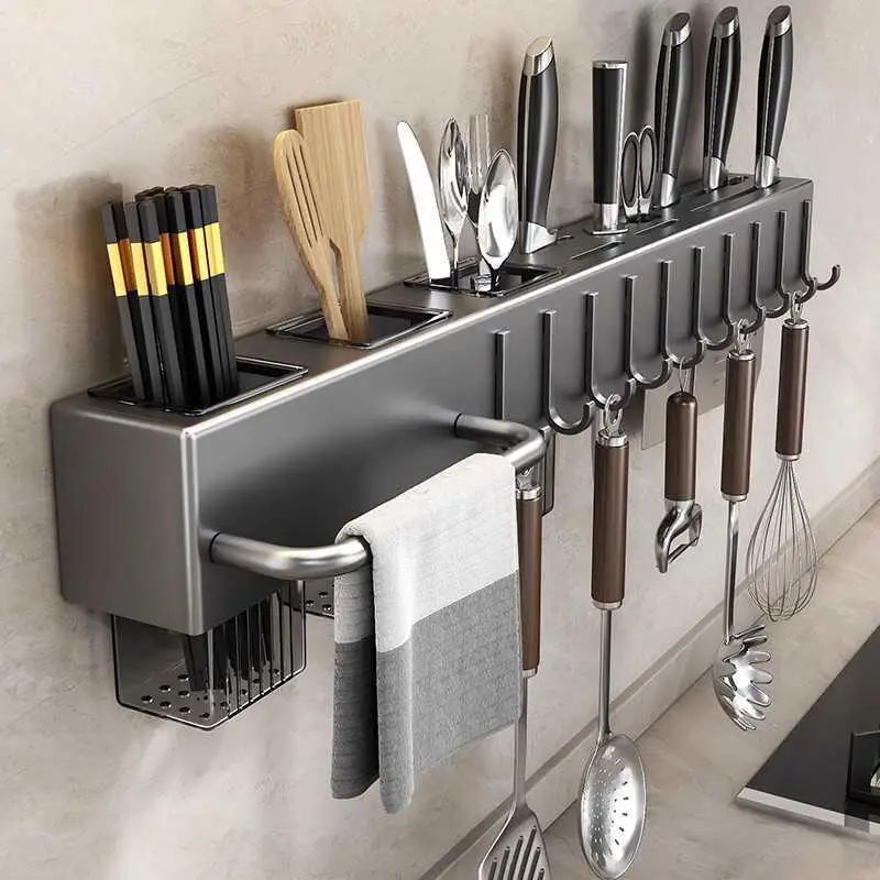 Quali Kitchen Wall-Mounted Storage Ra No-Drilling Multifunctional Knife Chopstis Holder Inteated Carbon Steel Organizer
Quali Kitchen Wall-Mounted Storage Ra No-Drilling Multifunctional Knife Chopstis Holder Inteated Carbon Steel Organizer
