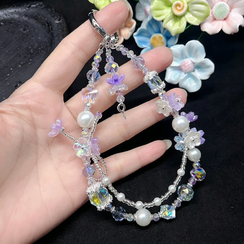 Purple Mist Glazed Double-layer Beaded Mobile Phone Lanyard, Butterfly Pearl Versatile Keychain, Bag Pendant.
Purple Mist Glazed Double-layer Beaded Mobile Phone Lanyard, Butterfly Pearl Versatile Keychain, Bag Pendant.