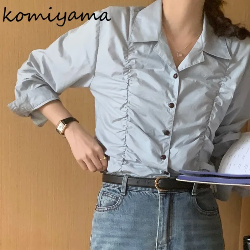 Ruched2025 Женские рубашки и блузки с длинными рукавами Blusas Повседневные майки с воротником костюма Ropa Mujer Весенне-осенние топы с нишевым дизайном
Ruched2025 Женские рубашки и блузки с длинными рукавами Blusas Повседневные майки с воротником костюма Ropa Mujer Весенне-осенние топы с нишевым дизайном