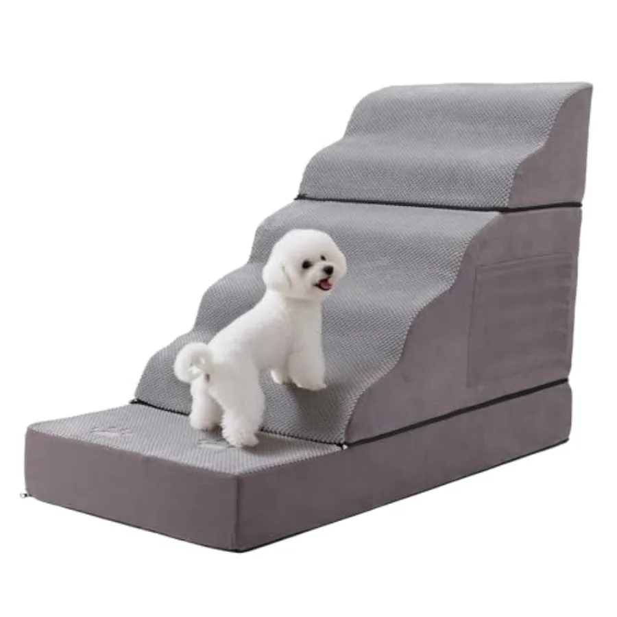 Large Dog Stairs for Bed Couch Car 6-Step Pet Steps for Puppies Senior Dogs with Washable Cover Side Pockets Non-Slip Bottom Gr
Large Dog Stairs for Bed Couch Car 6-Step Pet Steps for Puppies Senior Dogs with Washable Cover Side Pockets Non-Slip Bottom Gr