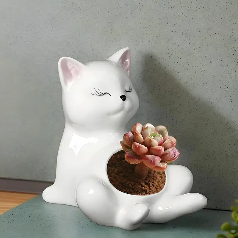 Cute Flower Pot Ceramics Indoor Flower Pots With Cat Shape Decorative Home Accessories Plant Planter For Balcony Desk Garden
Cute Flower Pot Ceramics Indoor Flower Pots With Cat Shape Decorative Home Accessories Plant Planter For Balcony Desk Garden