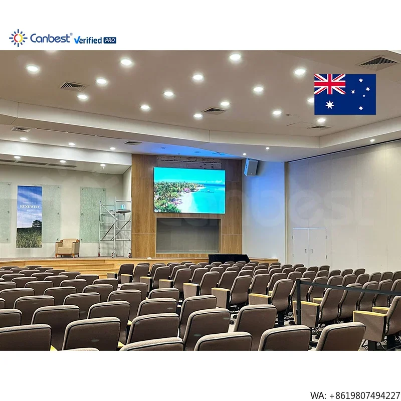 P1.5 3200X1920mm 10.49X6.29ft Wall Mounted Indoor LED Video Wall Display Screen for Australia Sydney Baptist Church
P1.5 3200X1920mm 10.49X6.29ft Wall Mounted Indoor LED Video Wall Display Screen for Australia Sydney Baptist Church