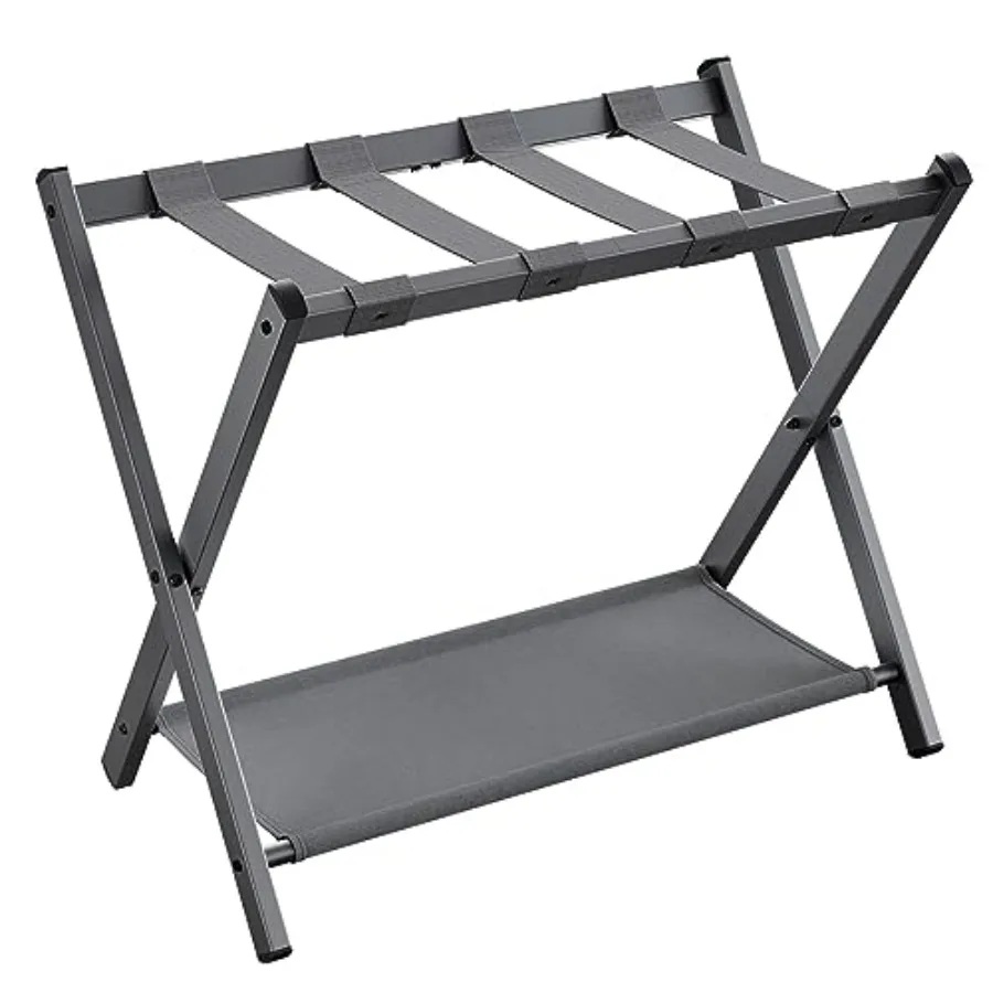 Luggage Rack for Guest Room Suitcase Stand with Storage Shelf Steel Frame Foldable for Easy Storage Hotel Bedroom Slate Gray UR
Luggage Rack for Guest Room Suitcase Stand with Storage Shelf Steel Frame Foldable for Easy Storage Hotel Bedroom Slate Gray UR