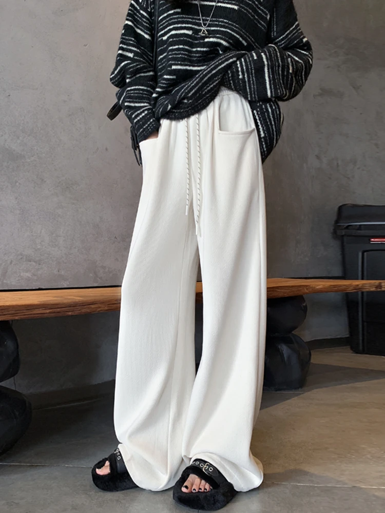 Fashion Street Slim Woman Pants New Simple Basic Women Pants Casual High Waist White Black Red Knitted Wide Leg Pants Female
Fashion Street Slim Woman Pants New Simple Basic Women Pants Casual High Waist White Black Red Knitted Wide Leg Pants Female
