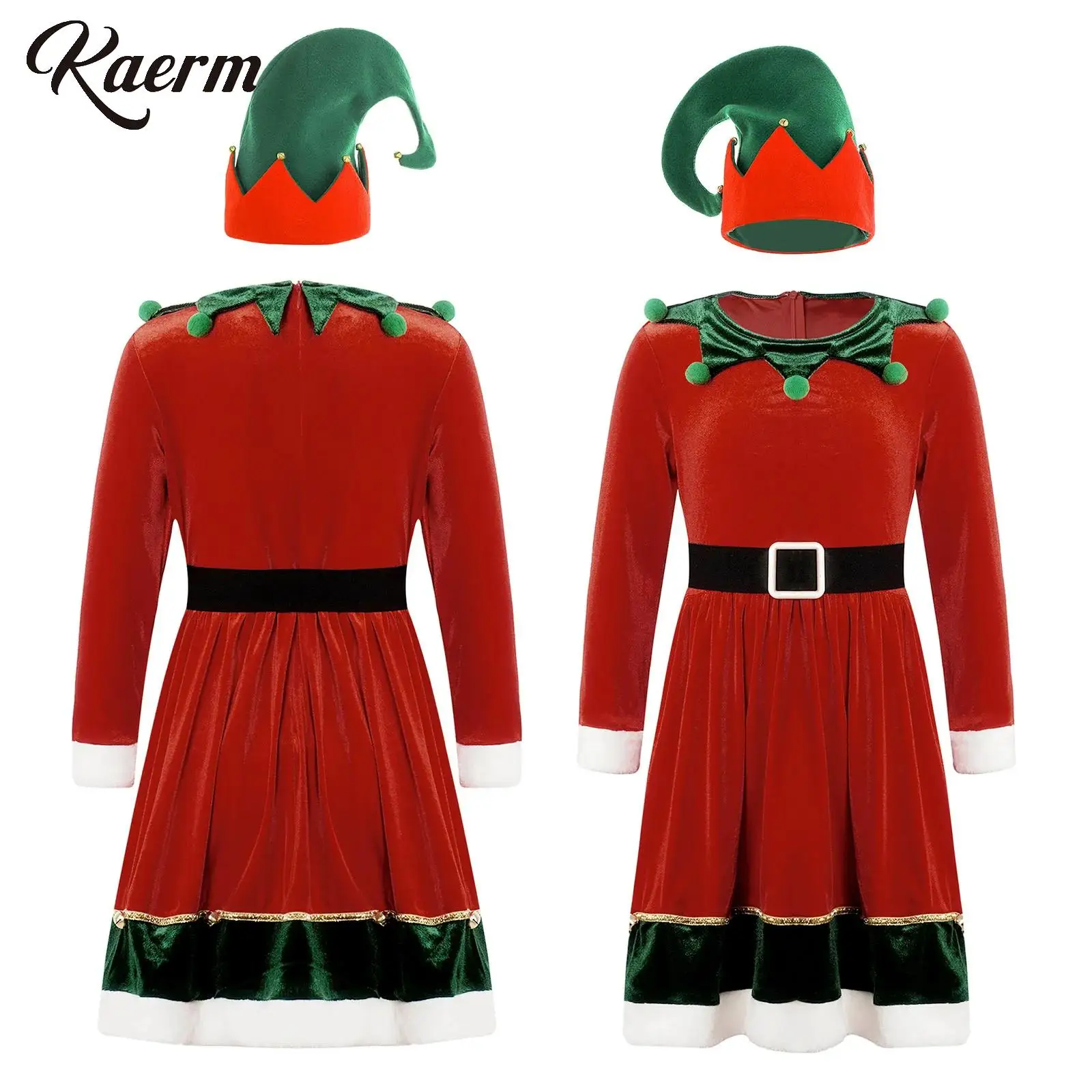 Kids Girls Christmas Costume Set Long Sleeve Jagged Neck Zipper Dress with Belt Hat for Carnival Party Cosplay Performance
Kids Girls Christmas Costume Set Long Sleeve Jagged Neck Zipper Dress with Belt Hat for Carnival Party Cosplay Performance