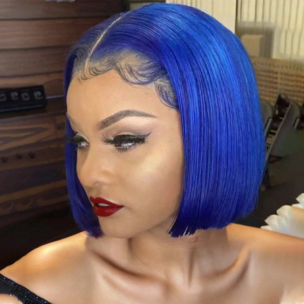 Blue Bob Wigs Human Hair 13x4 HD Lace Frontal Human Hair Wigs Pre Plucked Straight Short Bob Wigs 200% Density
Blue Bob Wigs Human Hair 13x4 HD Lace Frontal Human Hair Wigs Pre Plucked Straight Short Bob Wigs 200% Density