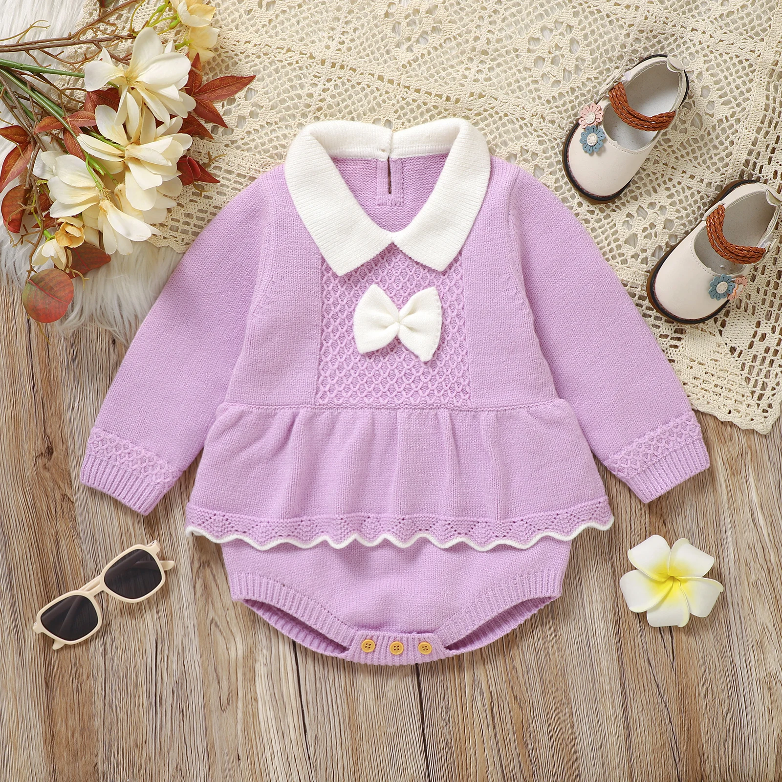 Baby Bodysuit Knit Newborn Toddler Kid Clothes Fashion Purple Solid Cute Tie Overalls Infant Girl Jumpsuit Long Sleeve 0-18M Top
Baby Bodysuit Knit Newborn Toddler Kid Clothes Fashion Purple Solid Cute Tie Overalls Infant Girl Jumpsuit Long Sleeve 0-18M Top