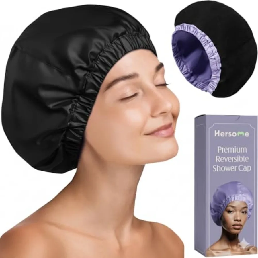 Premium Shower Cap for Women with Long Hair. Reusable, 100% Waterproof, Double-Sided, Great For Curls with Anti-Frizz Fabric te
Premium Shower Cap for Women with Long Hair. Reusable, 100% Waterproof, Double-Sided, Great For Curls with Anti-Frizz Fabric te
