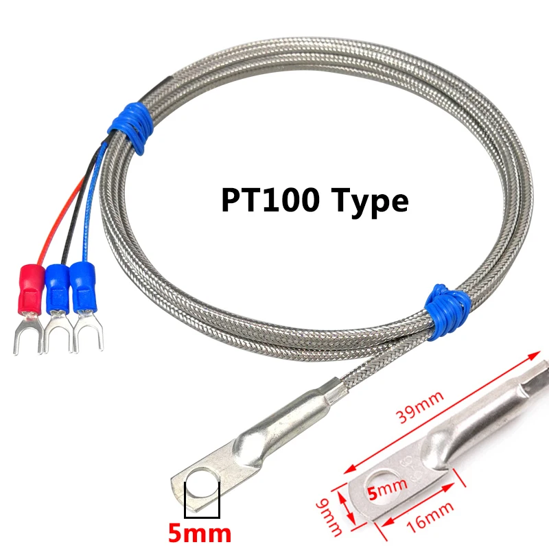 5mm Hole Washer K/PT100 Type Thermocouple Temperature Sensor Probe 1-10M Cable For Industrial Temperature sensor 0~600°C
5mm Hole Washer K/PT100 Type Thermocouple Temperature Sensor Probe 1-10M Cable For Industrial Temperature sensor 0~600°C