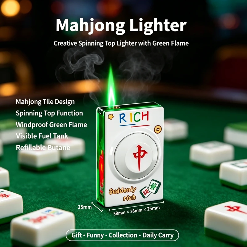 Fidget Spinner Mahjong Lighter Side Slip Ignition Windproof Jet Flame Color LED Butane Refillable Stress Relief EDC Gadget
Fidget Spinner Mahjong Lighter Side Slip Ignition Windproof Jet Flame Color LED Butane Refillable Stress Relief EDC Gadget