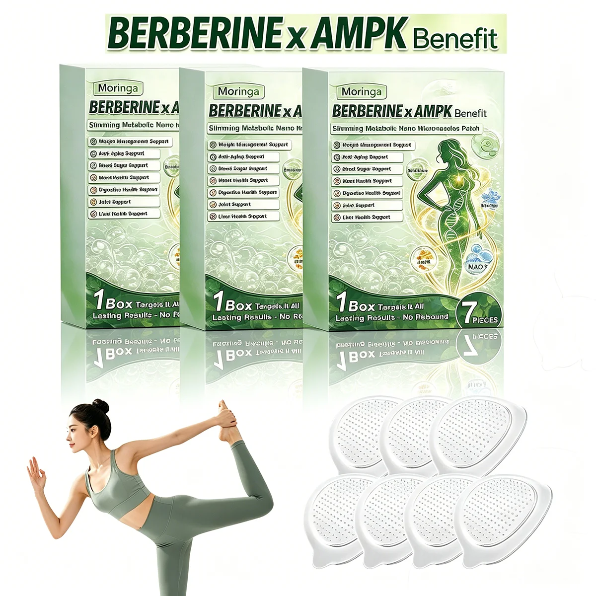 Berberine AMPK NAD+ Nano Microneedle Patch Moringa Body Care Patch Gentle Skin-Friendly Breathable Body Maintenance Comfortable
Berberine AMPK NAD+ Nano Microneedle Patch Moringa Body Care Patch Gentle Skin-Friendly Breathable Body Maintenance Comfortable