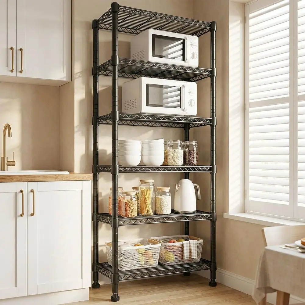 6-Tier Metal Storage Shelves, Adjustable, 1260 lbs Capacity, 29.53W x 13.78D x 70.87H
6-Tier Metal Storage Shelves, Adjustable, 1260 lbs Capacity, 29.53W x 13.78D x 70.87H