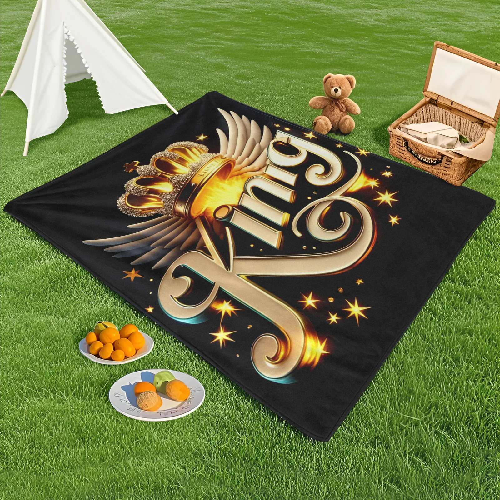 Majestic King Crown With Winged 3D Design Outdoor Blanket In Luxurious Gold Tones For Regal Outdoor Ambiance
Majestic King Crown With Winged 3D Design Outdoor Blanket In Luxurious Gold Tones For Regal Outdoor Ambiance