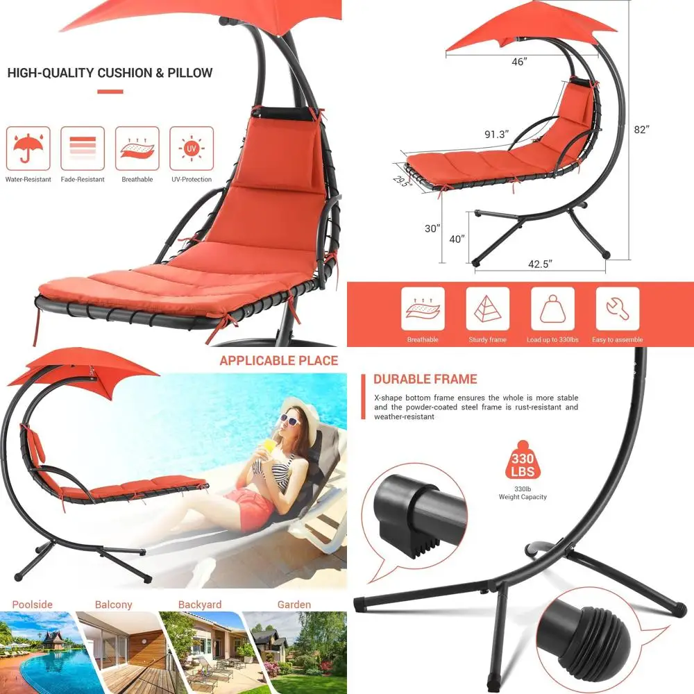 Регулируемое уличное кресло-шезлонг с изогнутым гамаком, подставкой для веранды, подушкой, съемными подушками-подушечками, подходит для использования в помещении
Регулируемое уличное кресло-шезлонг с изогнутым гамаком, подставкой для веранды, подушкой, съемными подушками-подушечками, подходит для использования в помещении