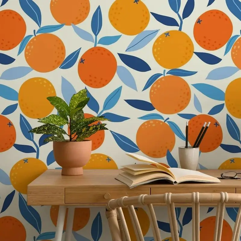 Orange Tropical Wallpapers Home décor, White Background Adhesive Wallpaper For Wall, Waterproof Wall Stickers
Orange Tropical Wallpapers Home décor, White Background Adhesive Wallpaper For Wall, Waterproof Wall Stickers